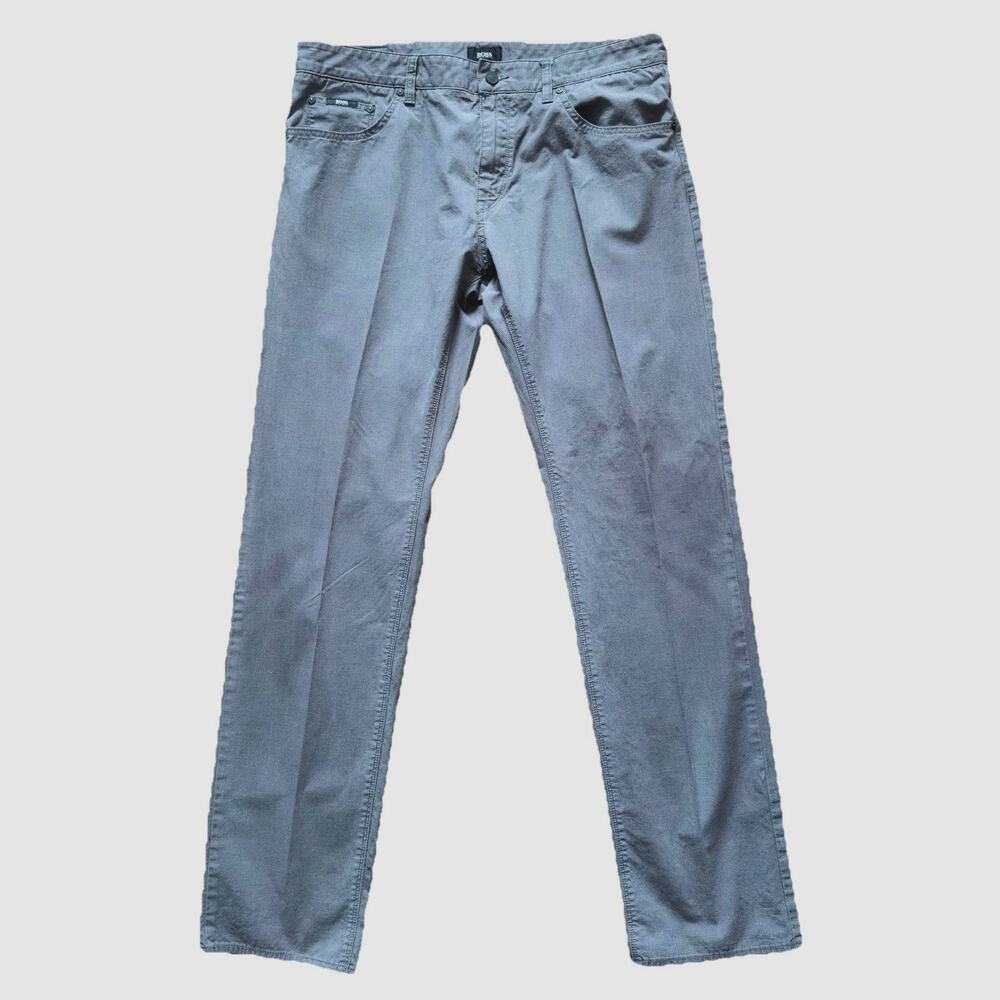 Hugo Boss Maine-10 Regular Fit Grey Micro-Pattern Stretch Pants Mens 36x34 - Picture 2 of 14